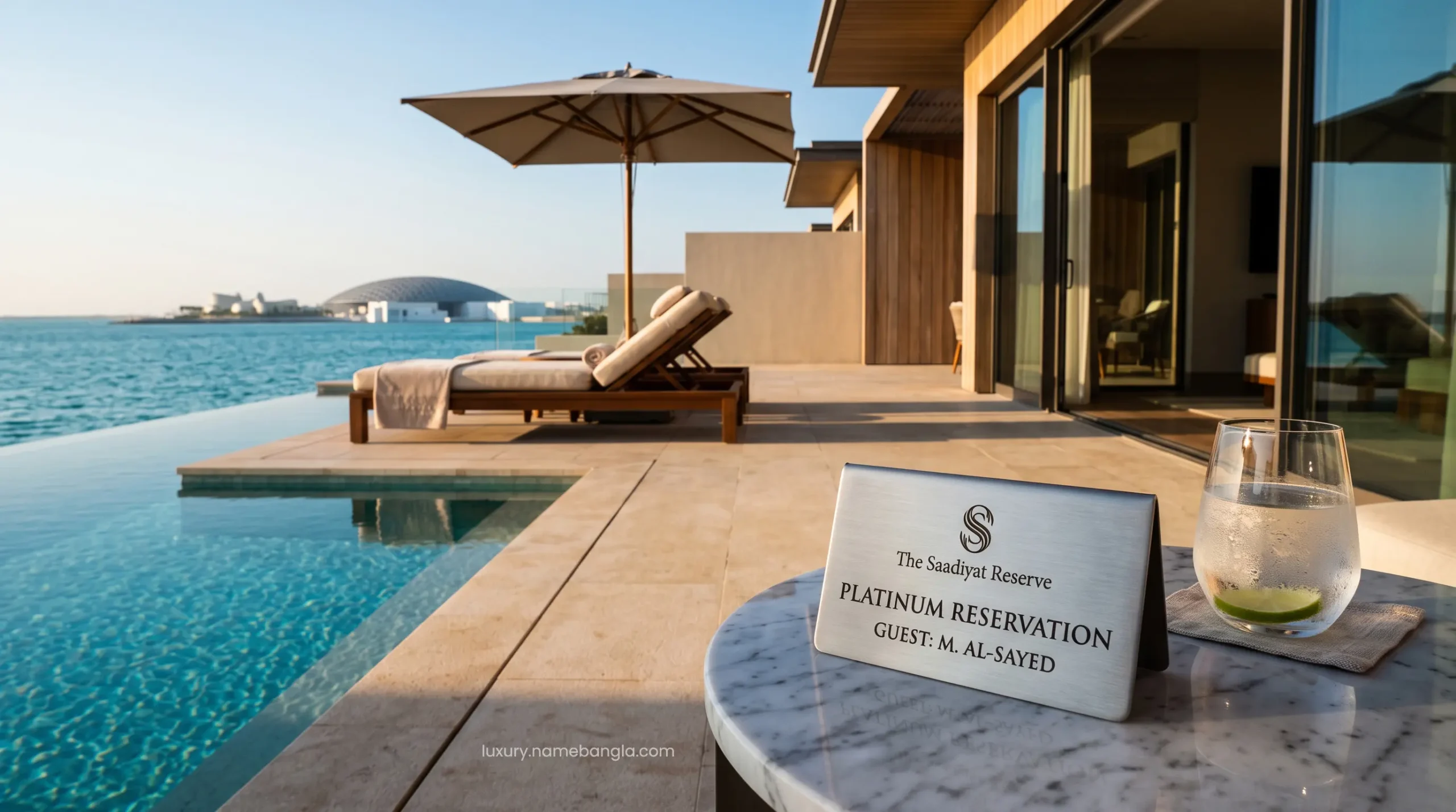 VIP concierge arranging Saadiyat Island ocean-view private villa rentals.